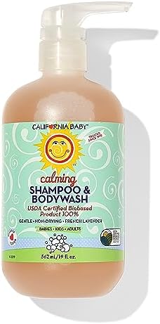 California Baby Calming Lavender Shampoo and Body Wash | 100% Plant-Based (USDA Certified) | Allergy Friendly | Baby Soap and Toddler Shampoo for Dry, Sensitive Skin | 562 mL / 19 fl. oz.