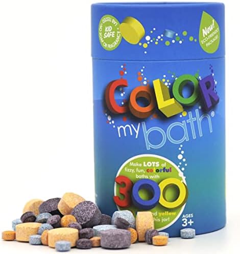 Color My Bath - 300 Eco-Friendly Fizzy Color Changing Bathtime Tablets for Kids, Non-Toxic and Fragrance-Free
