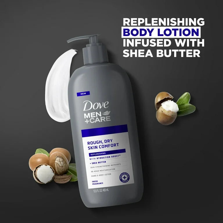 Dove, Men+Care, Hand & Body Lotion, Rough, Dry Skin Comfort, Fresh, 13.5 fl oz (400 ml)