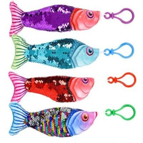 6" Sequin Fish - With Clip