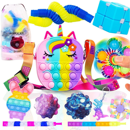 13-Pieces Set: Sensory Fidget Pop Pack Toys