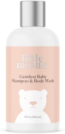 Little Biomes Gentlest Baby Shampoo and Body Wash 2-in-1, Made with Organic Calendula and Rose Water, Fragrance-Free, Hypoallergenic, Microbiome-Friendly Baby Wash (8 fl. oz.)
