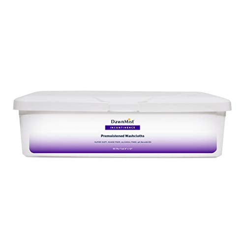 Dukal AW3688 Dawn Mist Pre-Moistened Adult Wash Cloth, Non-Sterile, Hard Tub, 8" Width x 12" Length, Pack of 600