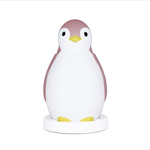 Zazu Kids Pam The Penguin Sleep Trainer and Night Light with Wireless Speaker, Pink