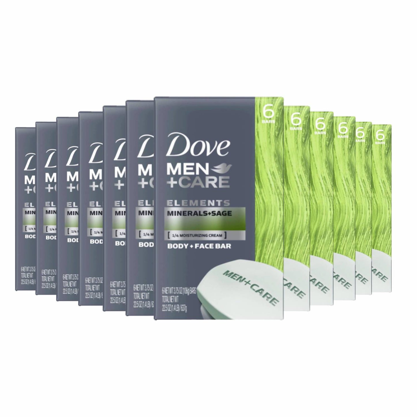 Dove Men+Care Body and Face Bar, Minerals + Sage,3.75 OZ  6 ct - 12 Pack (72 ct)