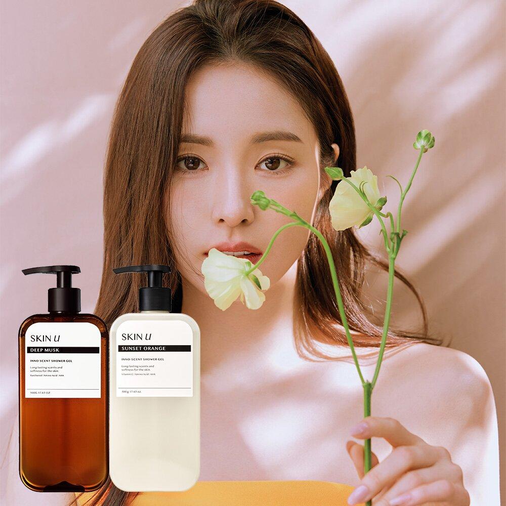 Skin U INNO:SCENT Shower Gel 500g (EAU DE FLORAL/SUNSET ORANGE) 2 Options To Choose