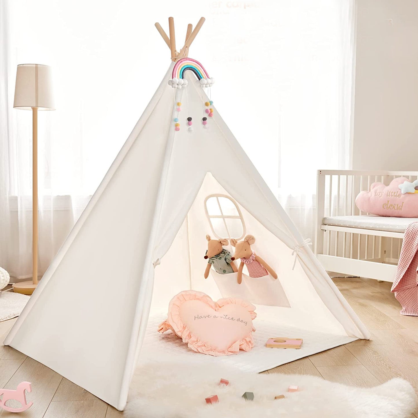 Teepee Tent for Kids - Play Tent Indoor Outdoor Cotton Canvas